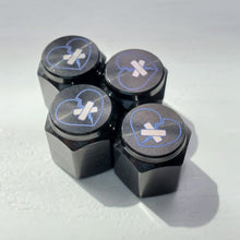 Load image into Gallery viewer, Shattered Hearts Titanium Valve Stem Caps