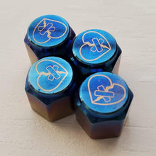 Load image into Gallery viewer, Shattered Hearts Titanium Valve Stem Caps