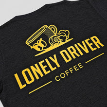 Load image into Gallery viewer, Lonely Driver Coffee Angry Eyes Logo T-shirt Variant
