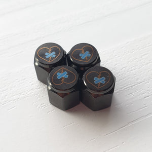 Shattered Hearts Titanium Valve Stem Caps