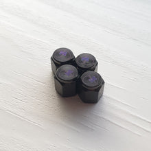 Load image into Gallery viewer, Shattered Hearts Titanium Valve Stem Caps
