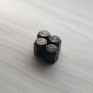 Shattered Hearts Titanium Valve Stem Caps