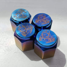 Load image into Gallery viewer, A Fool Mechanic Titanium Valve Stem Caps
