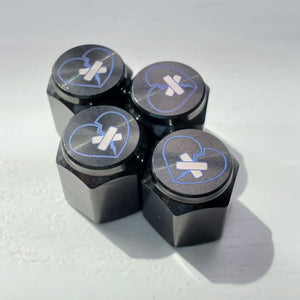 Shattered Hearts Titanium Valve Stem Caps