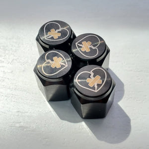 Shattered Hearts Titanium Valve Stem Caps